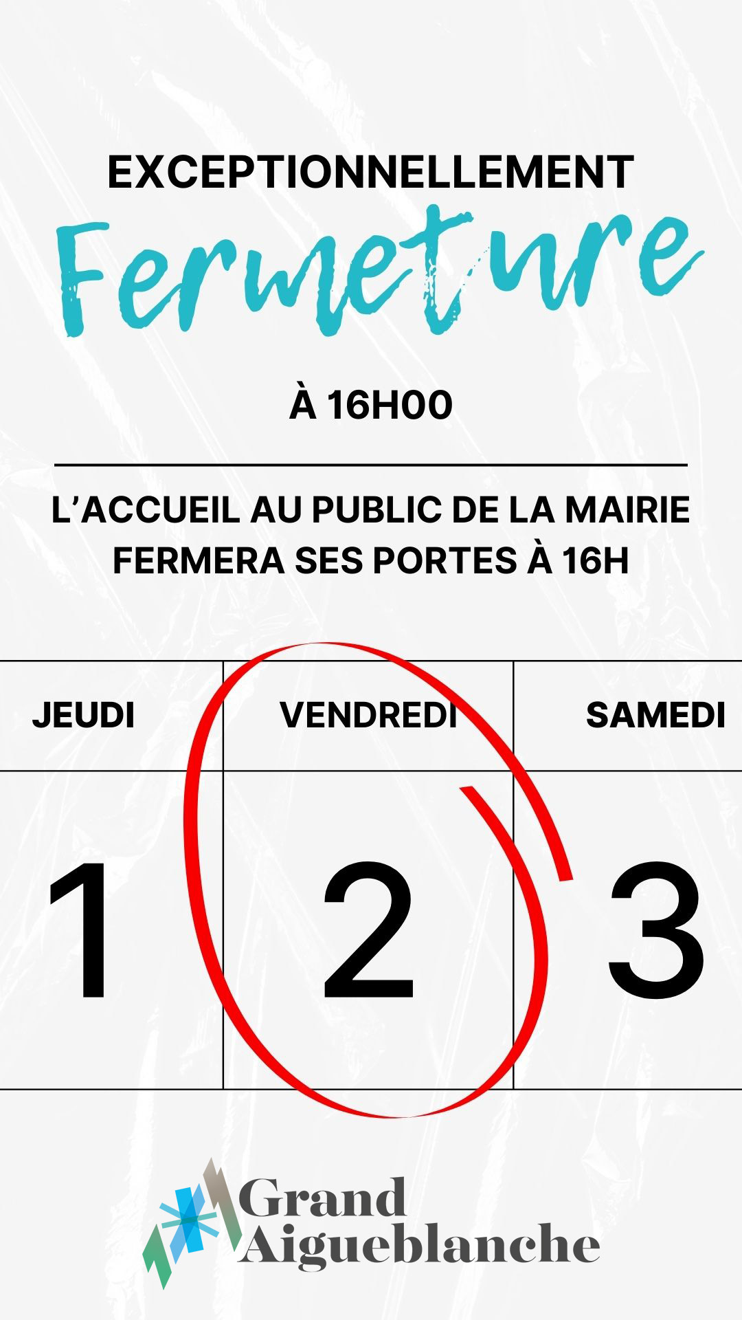 Fermeture exceptionnelle
